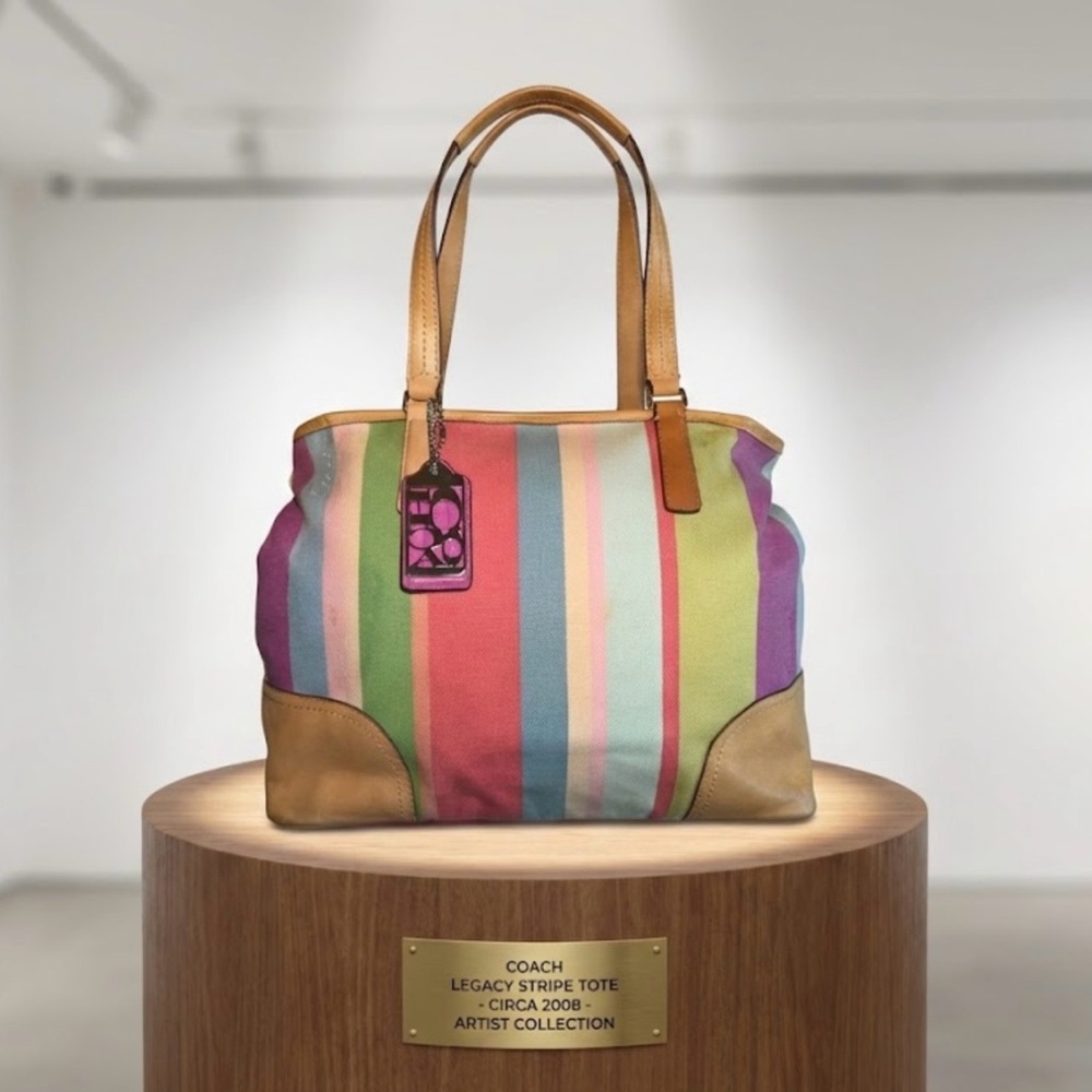 Coach Vibrant Stripe Tote Bag
